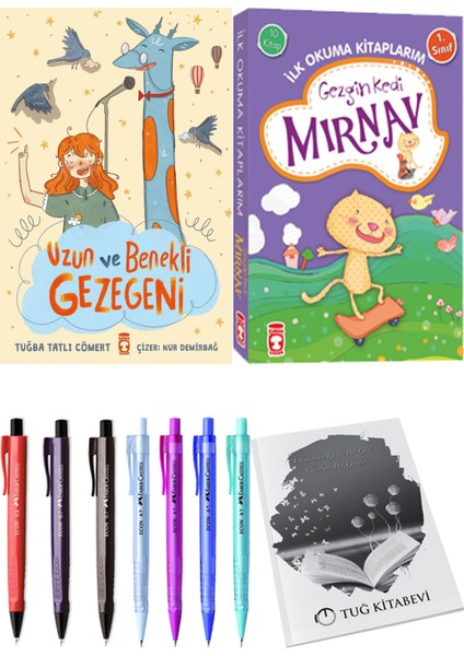 İlk Okuma Kitaplarım Gezgin Kedi Mırnav 10 Kitap ve Uzun ve Benekli Gezegeni 2li Set