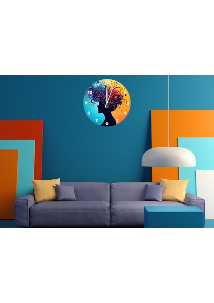 Hayat ve Renkler 30 x 30 cm Akrilik Dekoratif Modern Duvar Saati