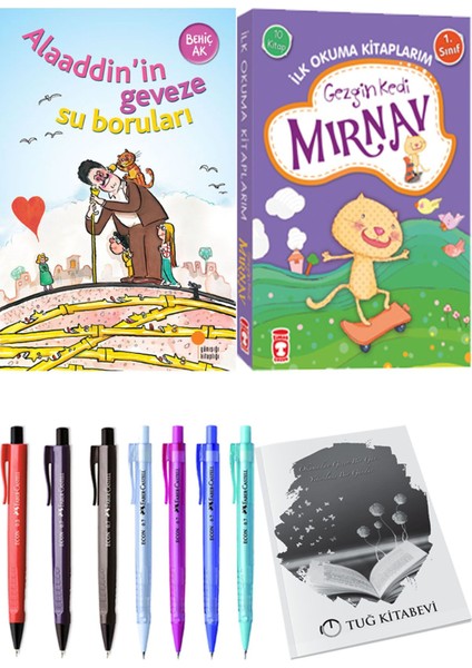 İlk Okuma Kitaplarım Gezgin Kedi Mırnav 10 Kitap ve Alaaddin’in Geveze Su Boruları 2li Set
