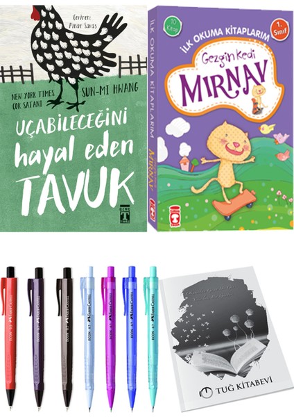 İlk Okuma Kitaplarım Gezgin Kedi Mırnav 10 Kitap ve Uçabileceğini Hayal Eden Tavuk 2li Set