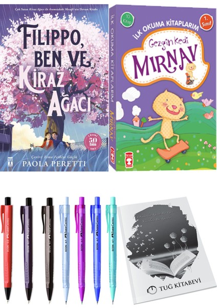 İlk Okuma Kitaplarım Gezgin Kedi Mırnav 10 Kitap ve Filippo, Ben ve Kiraz Ağacı 2li Set