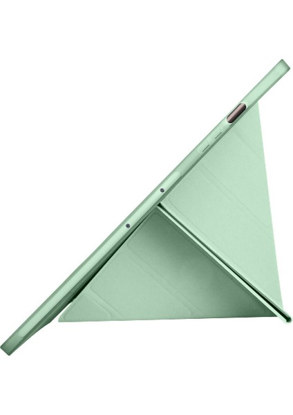 Noktaks - Galaxy Tab S10+ Plus 12.4.inç SM-X820 - Kılıf Kalem Bölmeli Standlı Tri Folding Kılıf - Siyah