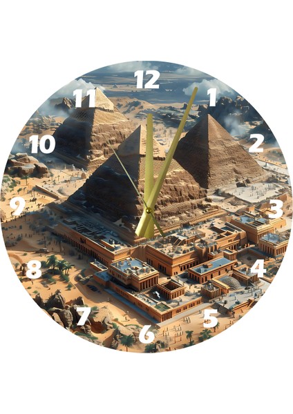 Tarihi Mısır 30 x 30 cm Akrilik Dekoratif Modern Duvar Saati fiyatları
