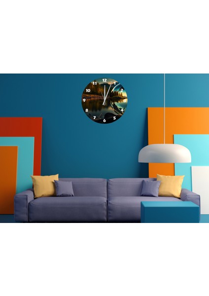 Su Damlası 30 x 30 cm Akrilik Dekoratif Modern Duvar Saati