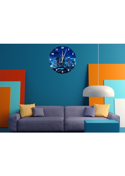 Gökdelenler 30 x 30 cm Akrilik Dekoratif Modern Duvar Saati