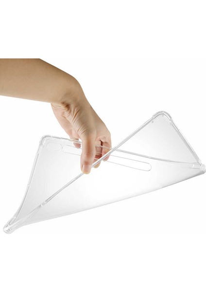 Noktaks - Galaxy Tab S7+ Plus 12.4.inç SM-X970 - Kılıf Köşe Korumalı Anti Shock Silikon Kapak - Şeffaf