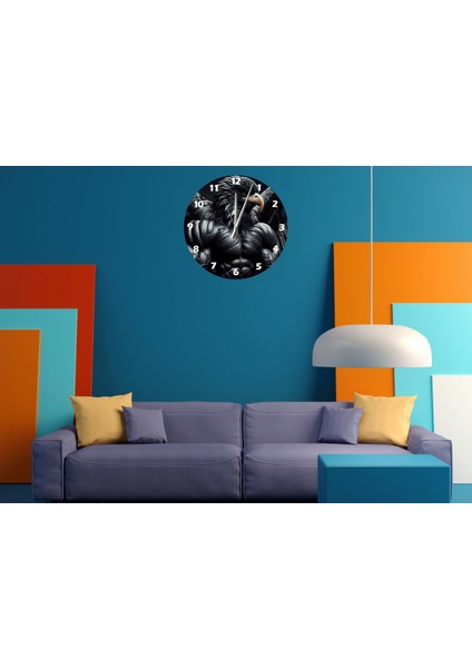 Kartal Bakışı 30 x 30 cm Akrilik Dekoratif Modern Duvar Saati