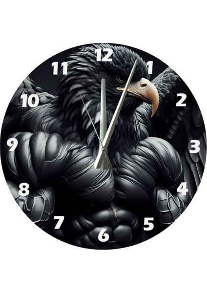 Kartal Bakışı 30 x 30 cm Akrilik Dekoratif Modern Duvar Saati fiyatları