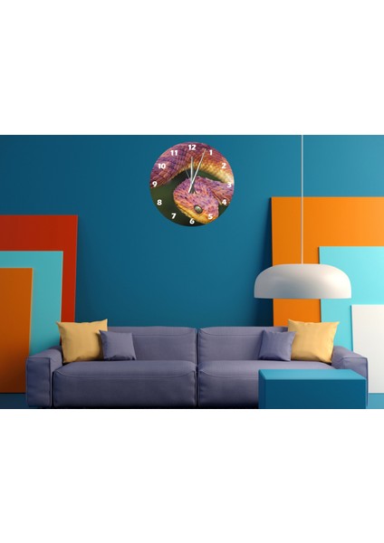 Yılan 30 x 30 cm Akrilik Dekoratif Modern Duvar Saati