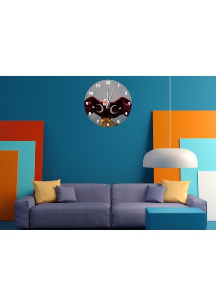 Kartal ve Vatan 30 x 30 cm Akrilik Dekoratif Modern Duvar Saati