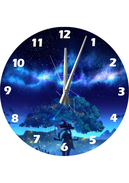 Yıldızlı Gece 30 x 30 cm Akrilik Dekoratif Modern Duvar Saati fiyatları