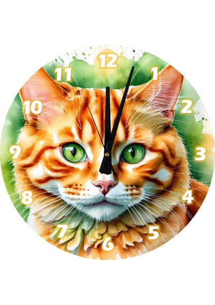 Sevimli Kedi 30 x 30 cm Akrilik Dekoratif Modern Duvar Saati fiyatları