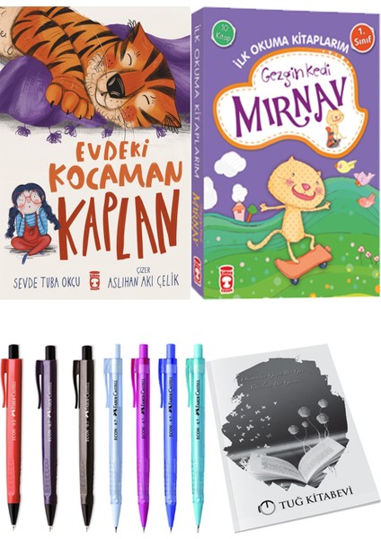 İlk Okuma Kitaplarım Gezgin Kedi Mırnav 10 Kitap ve Evdeki Kocaman Kaplan 2li Set