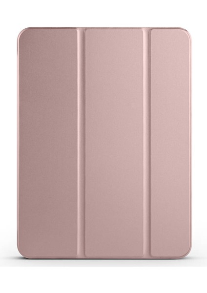 Apple iPad Pro 11 M4 2024 A2836-A2837-A3006 Kılıf Smart Cover Kalem Bölmeli Standlı 1-1 Kılıf Rose Gold