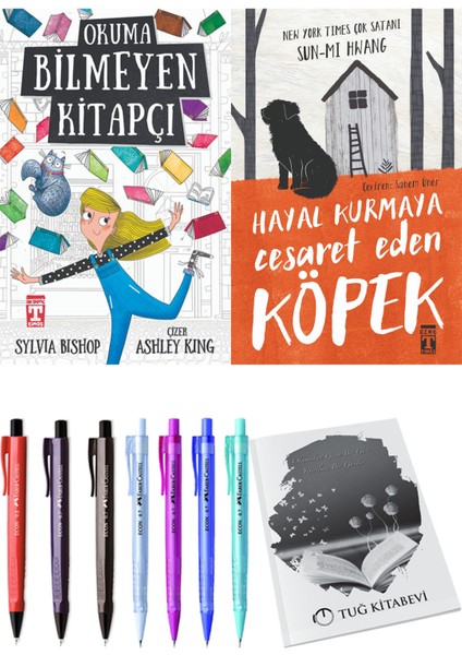 Hayal Kurmaya Cesaret Eden Köpek ve Okuma Bilmeyen Kitapçı 2li Set