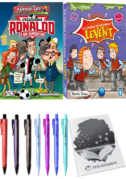 İlk Okuma Kitaplarım 2 Levent 10 Kitap ve Cristiano Ronaldo O Bir Süperstar 2li Set