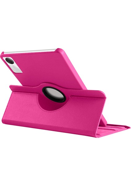 - Xiaomi Redmi Pad SE - Tablet Kılıfı 360 full Korumalı Yatay Dikey Dönebilen Standlı Kılıf - Pembe Koyu - T29527
