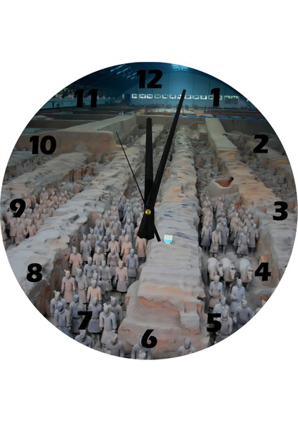 Toprak Askerler 30 x 30 cm Akrilik Dekoratif Modern Duvar Saati fiyatları