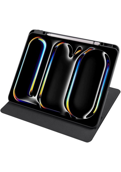 Noktaks - iPad Pro 13 M4 2024 A2925-A2926-A3007 - Kılıf Kalem Bölmeli Dönen Termik Standlı Kılıf - Açık Yeşil