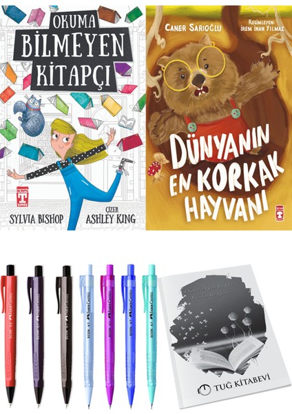 Dünyanın En Korkak Hayvanı ve Okuma Bilmeyen Kitapçı 2li Set
