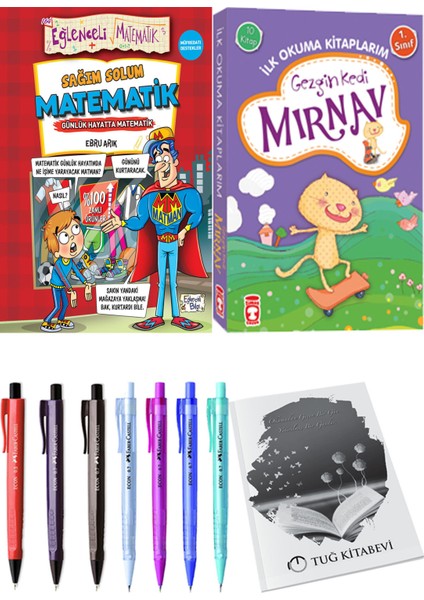 İlk Okuma Kitaplarım Gezgin Kedi Mırnav 10 Kitap ve Sağım Solum Matematik 2li Set