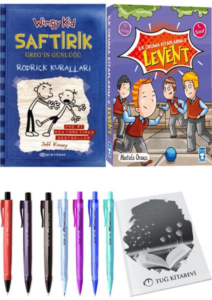 İlk Okuma Kitaplarım 2 Levent 10 Kitap ve Saftirik 2 Rodrick Kuralları 2li Set