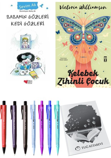 Kelebek Zihinli Çocuk ve Babamın Gözleri Kedi Gözleri 2li Set