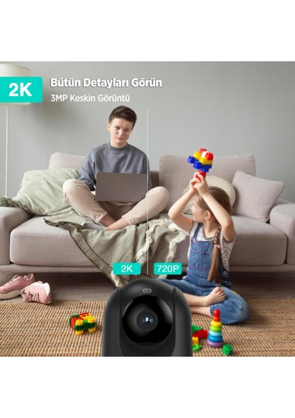 360+ C211 2k Pro Wifi 360° Akıllı Güvenlik Kamerası Bebek Monitörü Evcil Hayvan Kamerası İç Mekan Kamerası Ip Kamera Yeni Versiyon Siyah (Distribütör Garantili) fiyatları