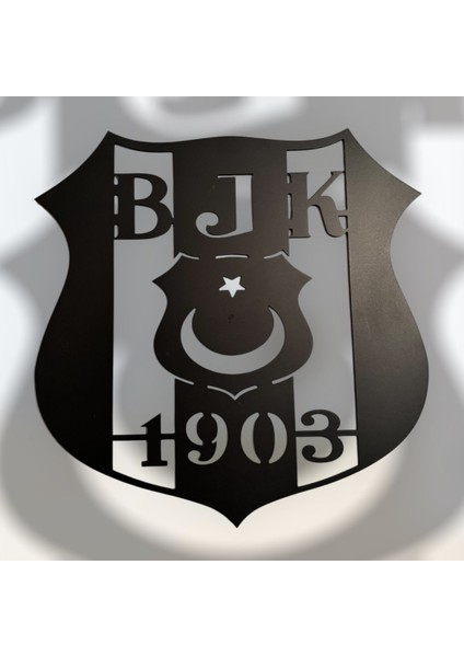 DGRK Beşiktaş Bjk 1903 Duvar Dekoru Tablosu Siyah Ahşap Lazer Mdf