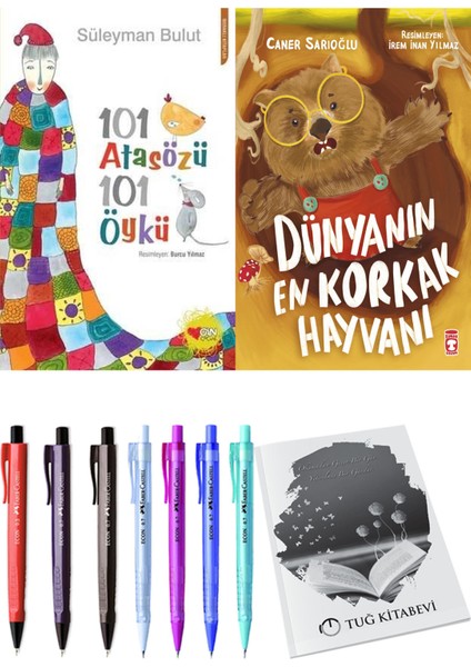 Dünyanın En Korkak Hayvanı ve 101 Atasözü 101 Öykü Süleyman Bulut 2li Set