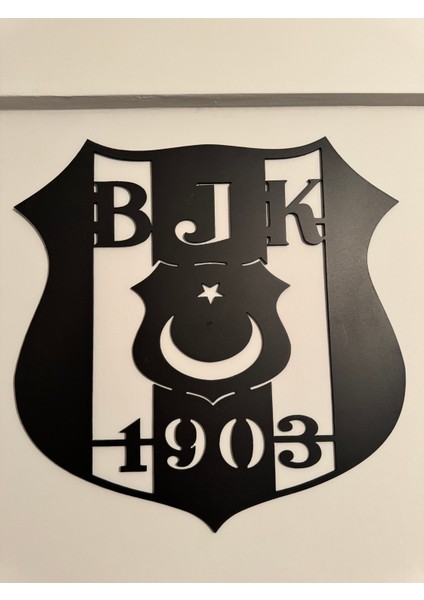 DGRK Beşiktaş Bjk 1903 Duvar Dekoru Tablosu Siyah Ahşap Lazer Mdf