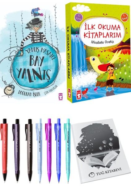 İlk Okuma Kitaplarım 10 Kitap ve Yanlış Masalcı Bay Yalnış 2li Set