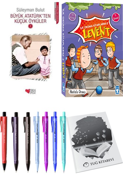 İlk Okuma Kitaplarım 2 Levent 10 Kitap ve Büyük Atatürk'ten Küçük Öyküler 2 2li Set