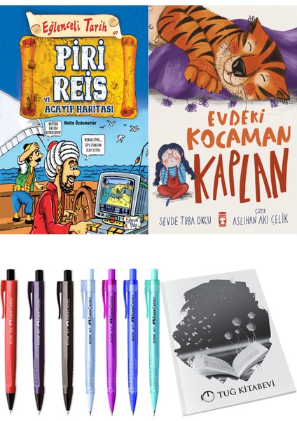 Evdeki Kocaman Kaplan ve Piri Reis ve Acayip Haritası 2li Set