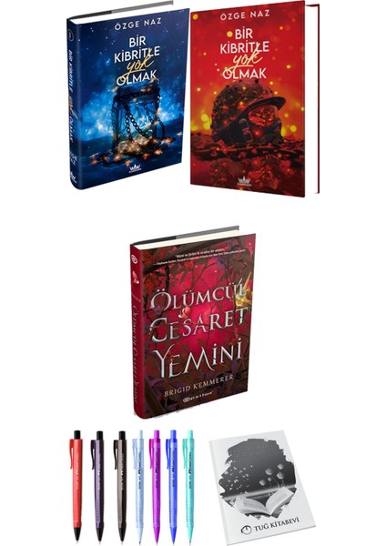 Bir Kibritle Yok Olmak 2li Set Ciltli ve Ölümcül Cesaret Yemini Ciltli Bridig Kemmerer