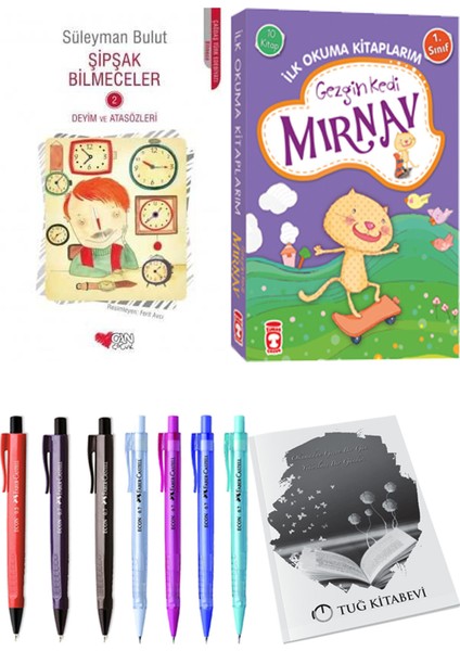 İlk Okuma Kitaplarım Gezgin Kedi Mırnav 10 Kitap ve Şipşak Bilmeceler 2 2li Set