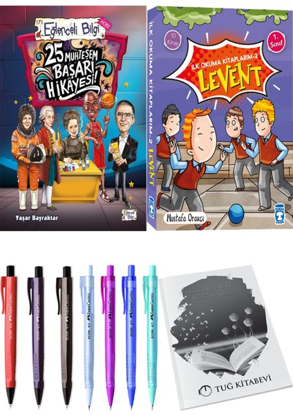 İlk Okuma Kitaplarım 2 Levent 10 Kitap ve 25 Muhteşem Başarı Hikayesi 2li Set