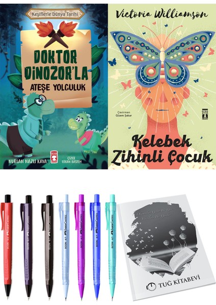 Kelebek Zihinli Çocuk ve Doktor Dinozor'la Ateşe Yolculuk 2li Set