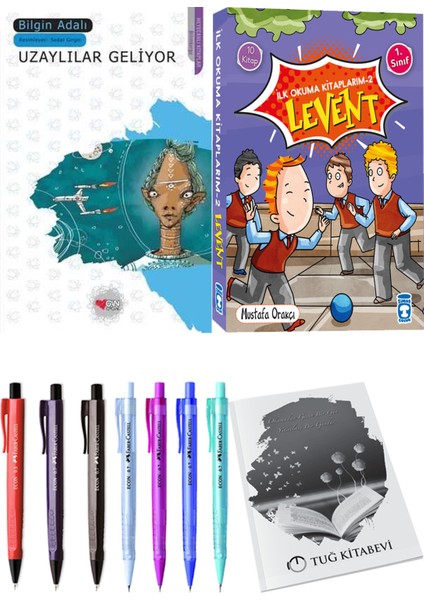 İlk Okuma Kitaplarım 2 Levent 10 Kitap ve Uzaylılar Geliyor 2li Set