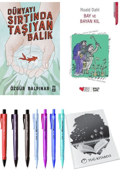 Bay ve Bayan Kıl ve Dünyayı Sırtında Taşıyan Balık 2li Set