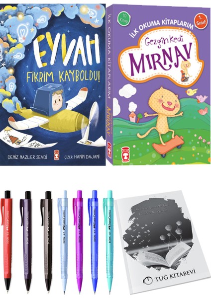 İlk Okuma Kitaplarım Gezgin Kedi Mırnav 10 Kitap ve Eyvah Fikrim Kayboldu! 2li Set