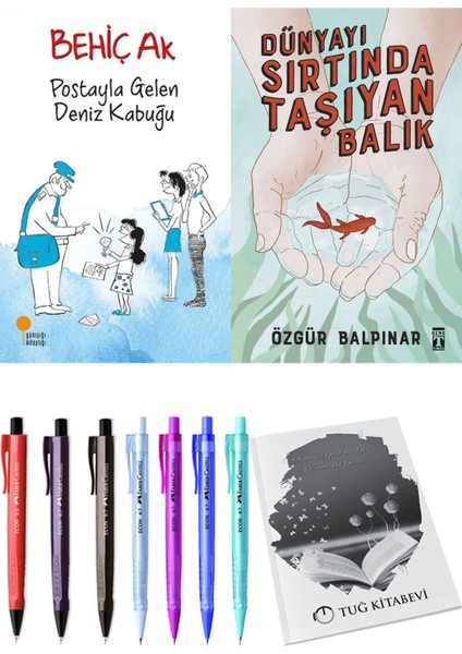 Dünyayı Sırtında Taşıyan Balık ve Postayla Gelen Deniz Kabuğu 2li Set