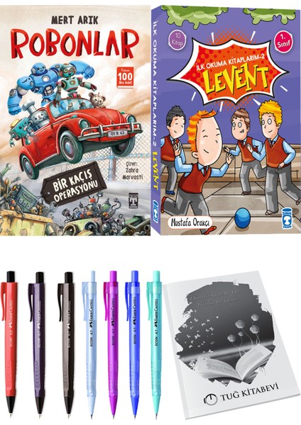 İlk Okuma Kitaplarım 2 Levent 10 Kitap ve Robonlar Bir Kaçış Operasyonu 2li Set
