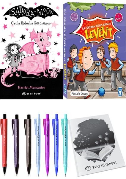 İlk Okuma Kitaplarım 2 Levent 10 Kitap ve Isadora Moon 6 Okula Ejderha Götürüyor 2li Set