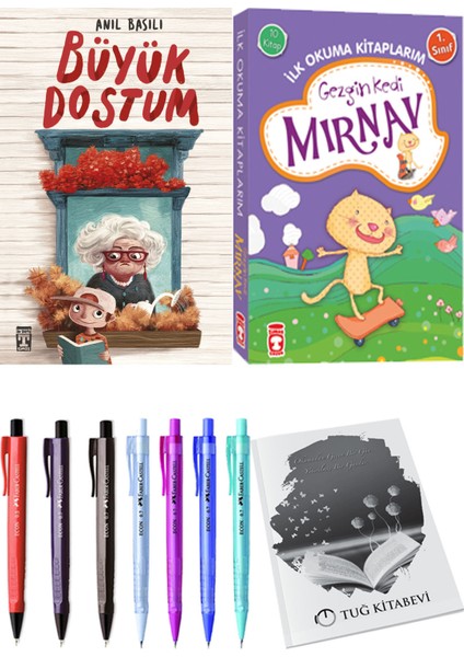 İlk Okuma Kitaplarım Gezgin Kedi Mırnav 10 Kitap ve Büyük Dostum 2li Set