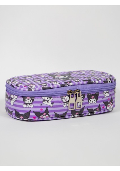 Kalem Kutusu Oval Tasarım Tek Bölmeli Kuromi Temalı vegan Deri (Kalemlik) fırsatları