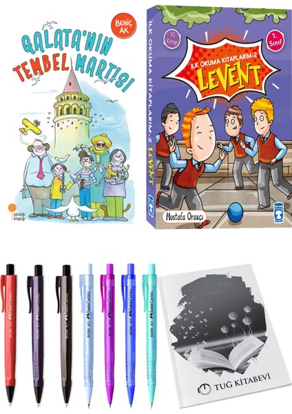 İlk Okuma Kitaplarım 2 Levent 10 Kitap ve Galata'nın Tembel Martısı 2li Set