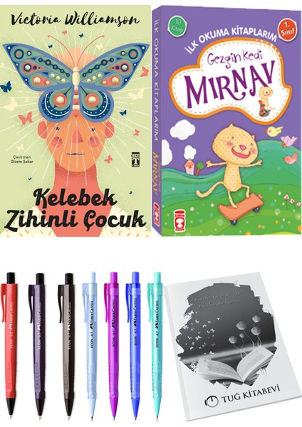 İlk Okuma Kitaplarım Gezgin Kedi Mırnav 10 Kitap ve Kelebek Zihinli Çocuk 2li Set
