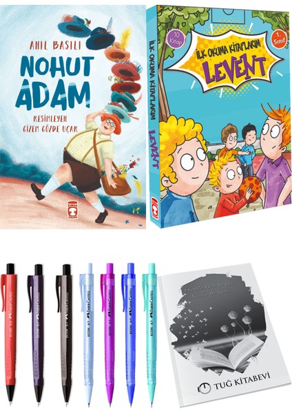 İlk Okuma Kitaplarım Levent 1 10 Kitap ve Nohut Adam 2li Set