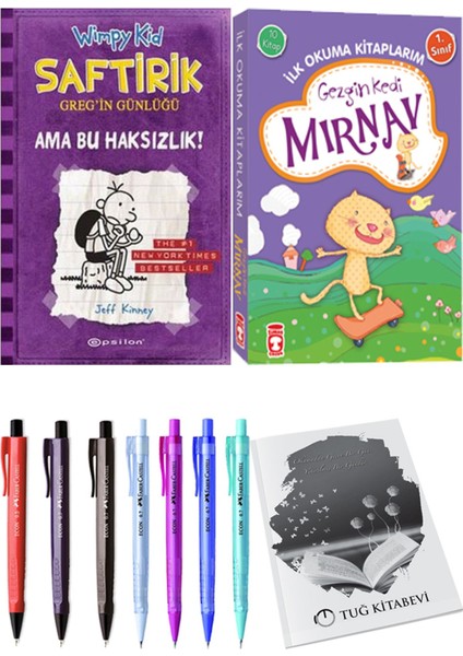 İlk Okuma Kitaplarım Gezgin Kedi Mırnav 10 Kitap ve Saftirik 5 Ama Bu Haksızlık! 2li Set